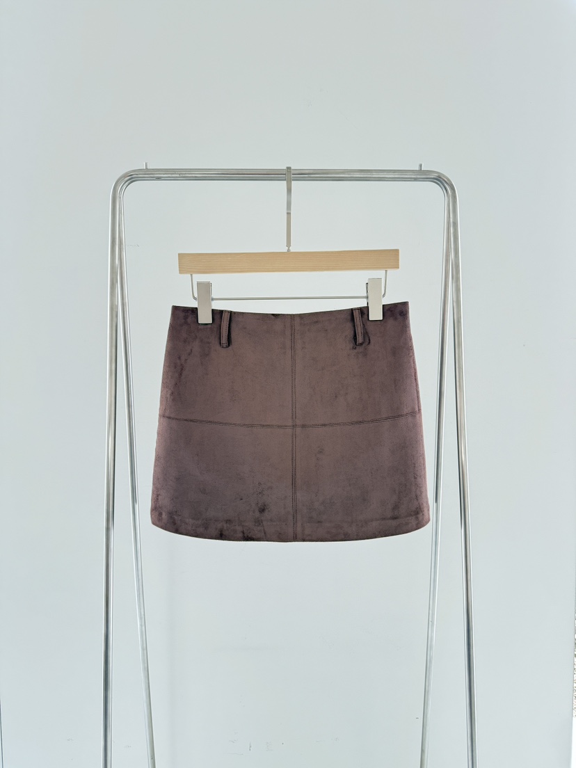 SANTAL東大門㊣實拍女裝新款人氣真品職業休閑熱賣短裙絨面革SANTAL短裙圖色3