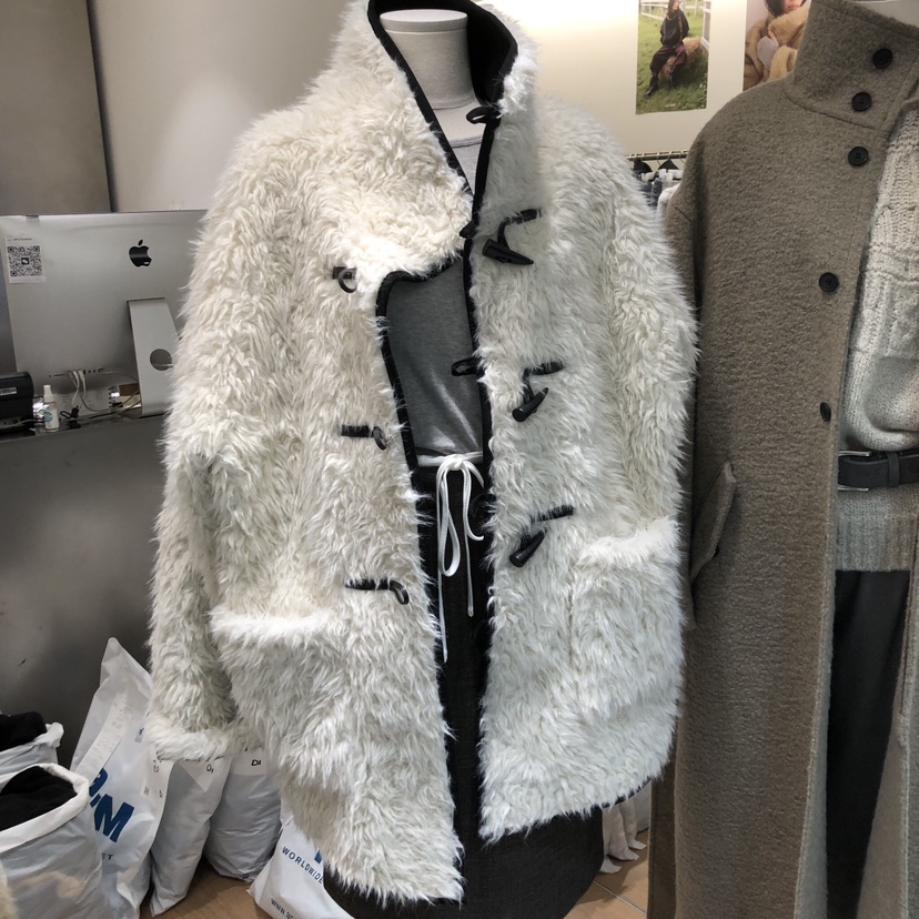 MEET ME韓國直郵㊣女裝新品時尚職業真品人氣短款大衣高領MEET ME短款大衣圖色2