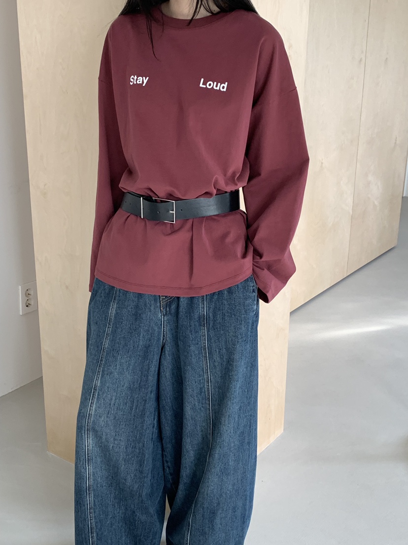 RIVER RAIN東大門㊣直郵女裝新款休閑熱賣長袖T恤不含腰帶RIVER RAIN長袖T恤