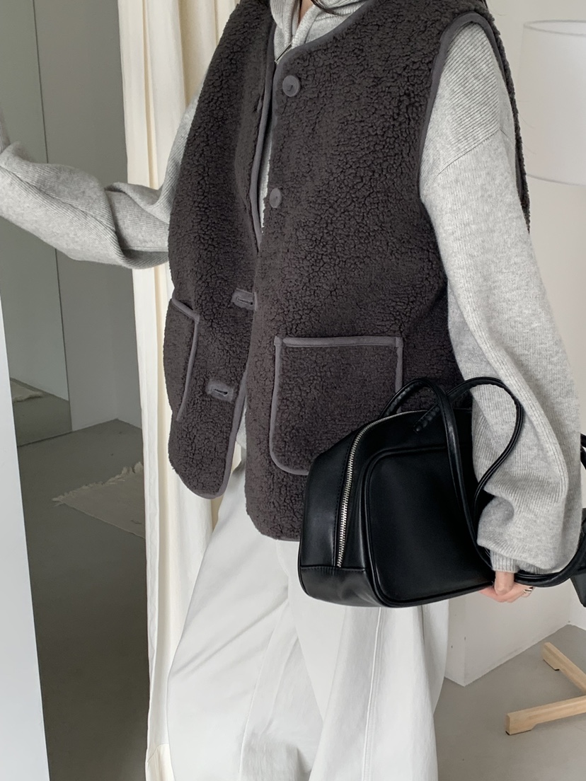 RIVER RAIN韓國直郵㊣女士新款人氣時尚25秋冬馬甲羊毛混紡RIVER RAIN馬甲