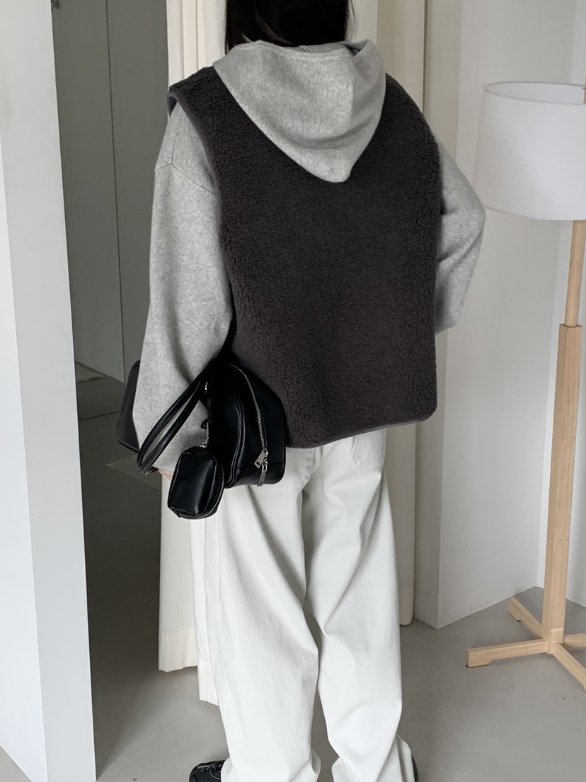 RIVER RAIN韓國直郵㊣女士新款人氣時尚25秋冬馬甲羊毛混紡RIVER RAIN馬甲