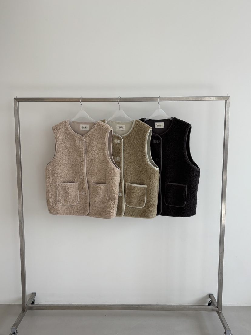 RIVER RAIN韓國直郵㊣女士新款人氣時尚25秋冬馬甲羊毛混紡RIVER RAIN馬甲