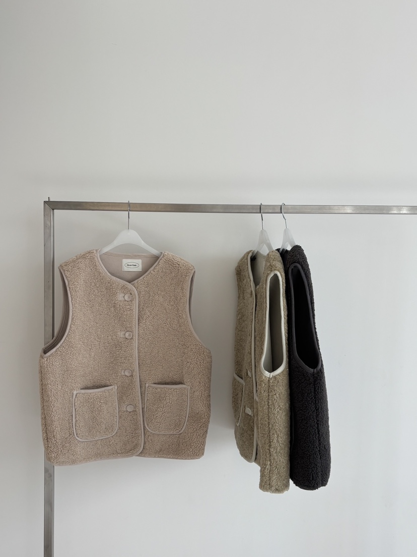 RIVER RAIN韓國直郵㊣女士新款人氣時尚25秋冬馬甲羊毛混紡RIVER RAIN馬甲