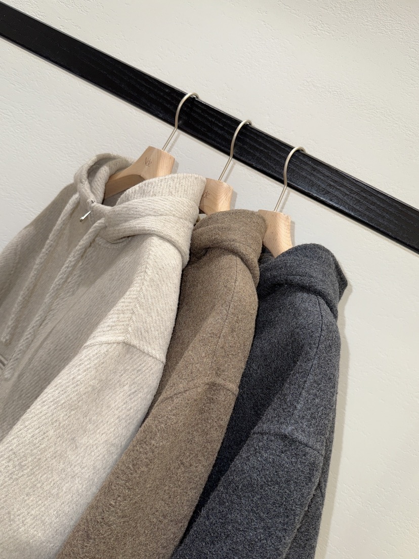 NDE韓國代購㊣女裝新品休閑25秋冬人氣真品短款大衣手工連帽NDE短款大衣