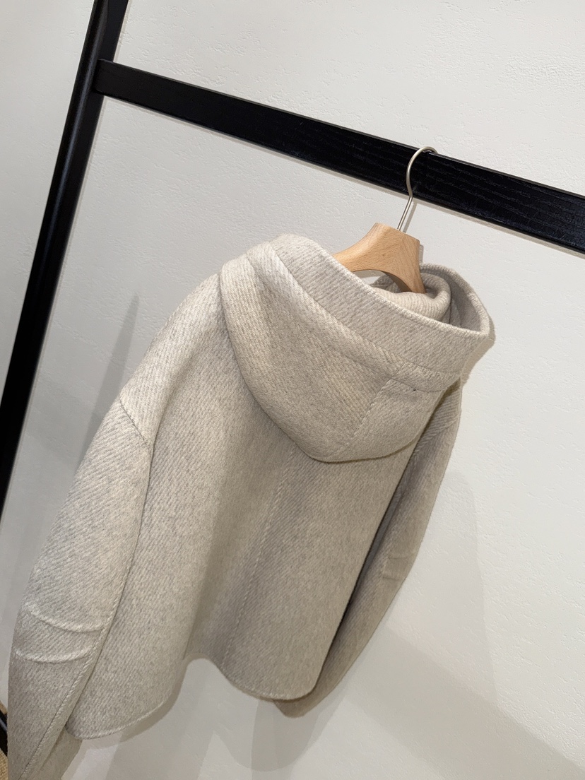 NDE韓國代購㊣女裝新品休閑25秋冬人氣真品短款大衣手工連帽NDE短款大衣