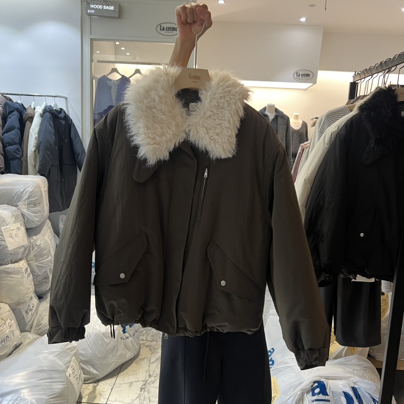 LA MAGIE FEMME東大門㊣實拍女裝新款休閑職業短款棉服棉Lamagie Femme短款棉服