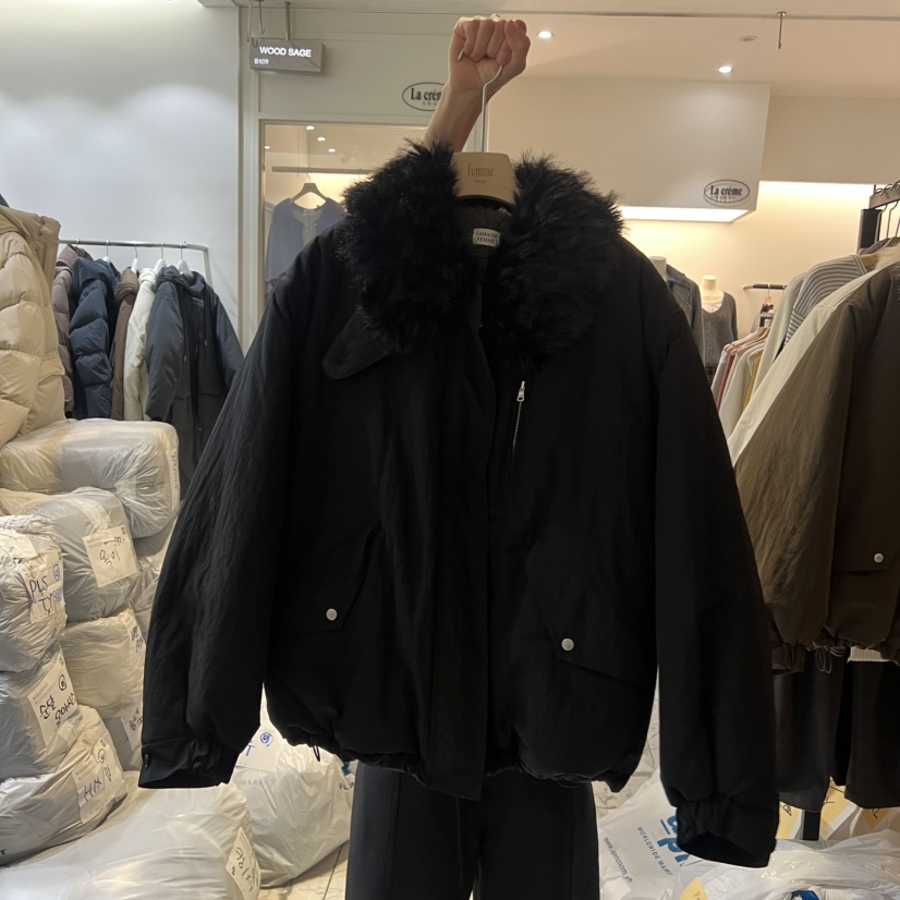 LA MAGIE FEMME東大門㊣實拍女裝新款休閑職業短款棉服棉Lamagie Femme短款棉服圖色2