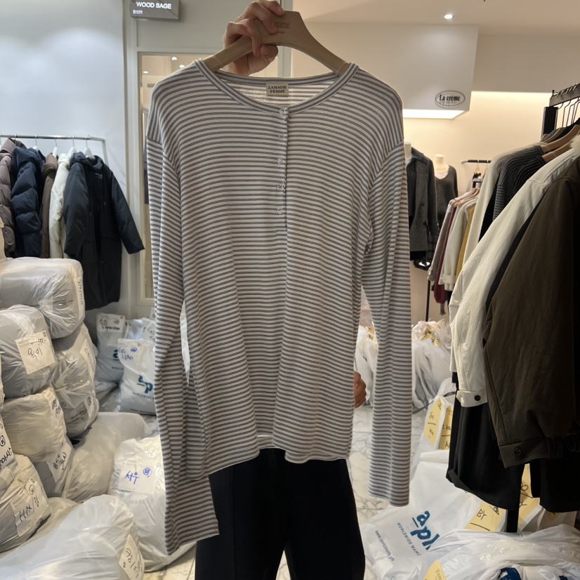 LA MAGIE FEMME東大門㊣實拍女士新款熱賣時尚人氣長袖T恤Lamagie Femme長袖T恤