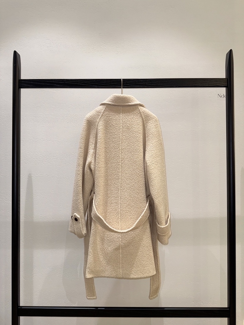 NDE東大門㊣代購女裝新品休閑時尚人氣熱賣中長款大衣含腰帶NDE中長款大衣