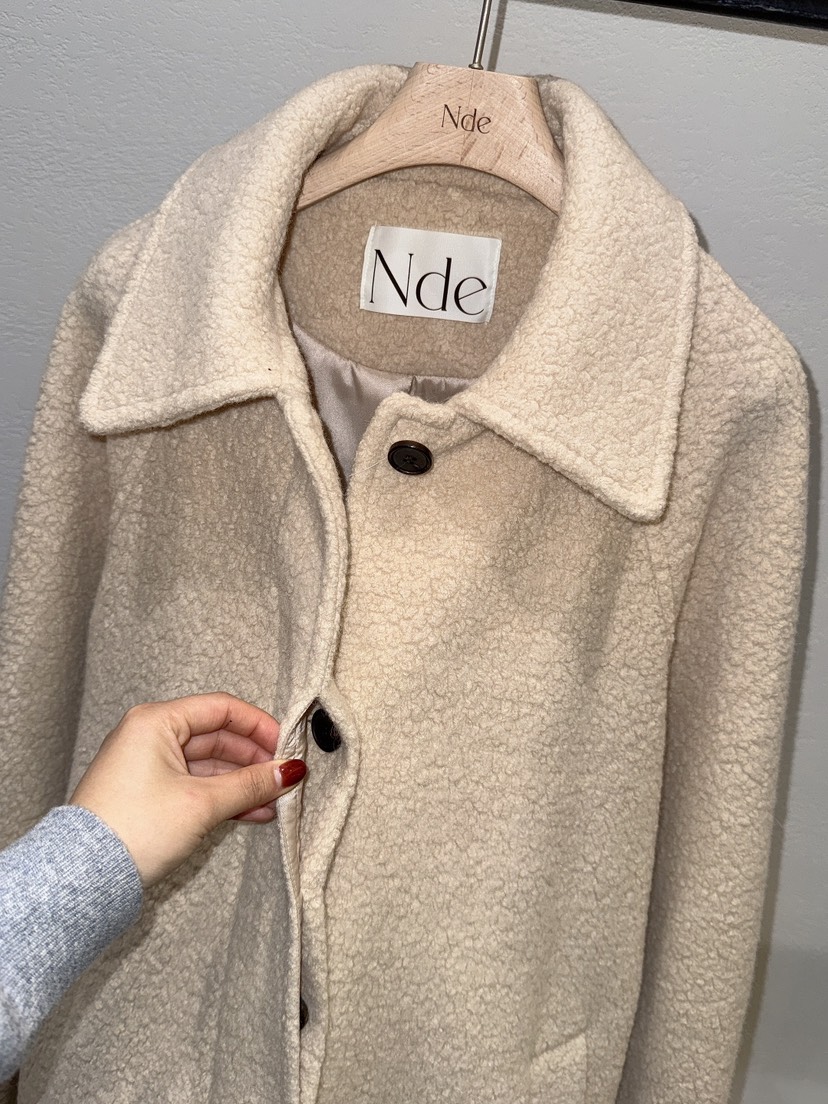 NDE東大門㊣代購女裝新品休閑時尚人氣熱賣中長款大衣含腰帶NDE中長款大衣
