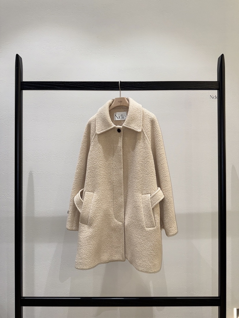 NDE東大門㊣代購女裝新品休閑時尚人氣熱賣中長款大衣含腰帶NDE中長款大衣