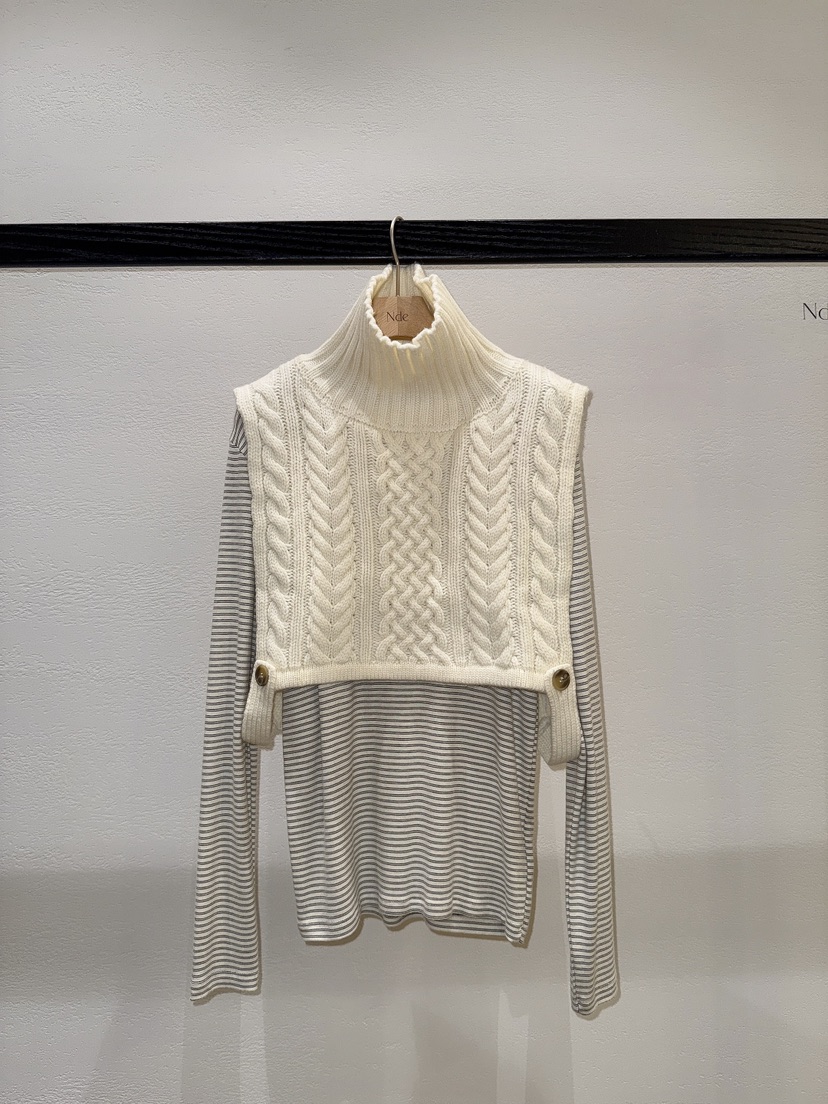 NDE韓國直郵㊣女士新品時尚人氣25秋冬真品熱賣職業針織衫保暖NDE針織衫圖色2