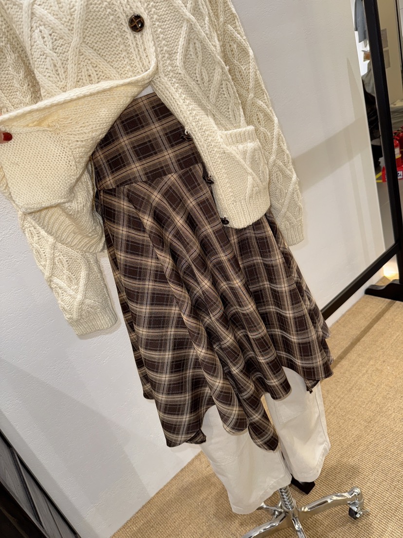 NDE韓國代購㊣女裝新品真品25秋冬人氣時尚熱賣半身裙中短裙NDE半身裙/中短裙