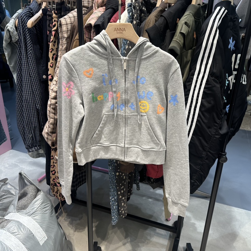 ANNA-P東大門㊣實拍女裝新款25秋冬職業人氣衛衣連帽拉鏈衫ANNA-P衛衣圖色2