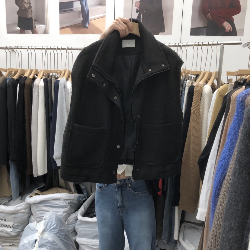 MOI-A東大門㊣代購女裝新品人氣真品職業熱賣馬甲羊毛高領MOI-A馬甲圖色2