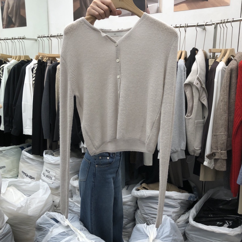 MOI-A韓國代購㊣女士新品真品推薦職業25秋冬休閑針織衫羊駝MOI-A針織衫圖色2
