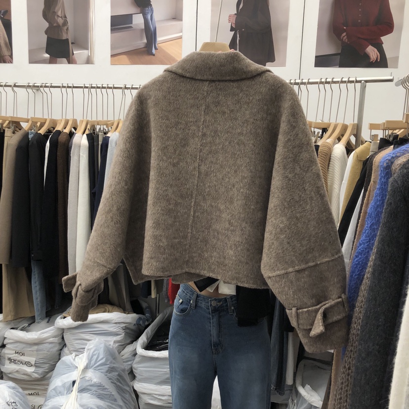 MOI-A東大門㊣代購女裝新款推薦休閑短款大衣不含內搭手工MOI-A短款大衣