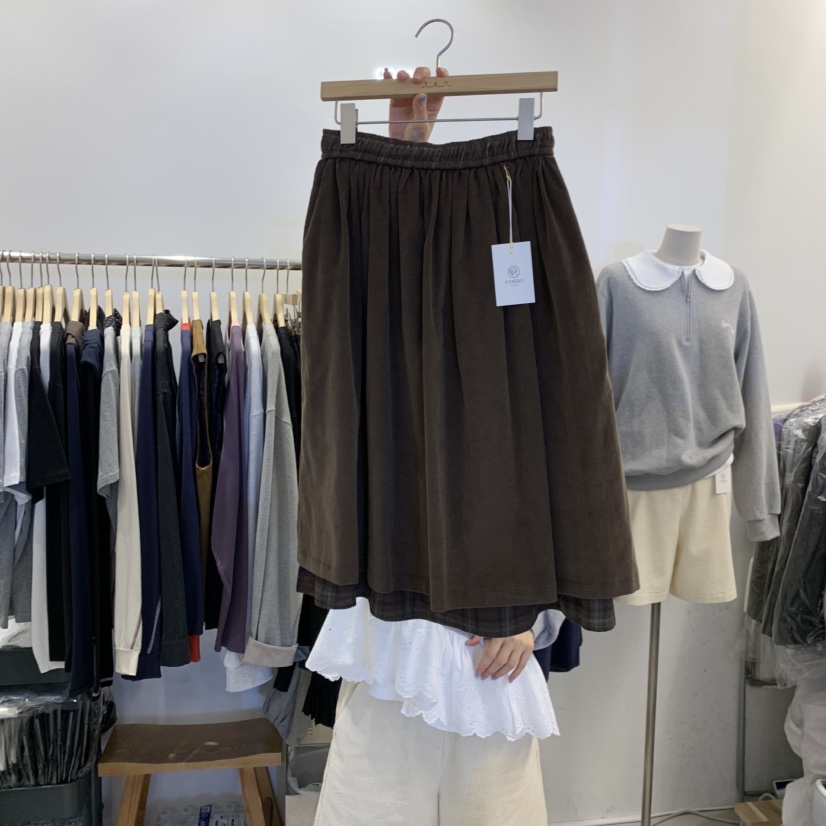 TAN&COMO韓國直郵㊣女裝新品時尚25秋冬休閑半身裙中短裙tan-COMO半身裙/中短裙圖色2