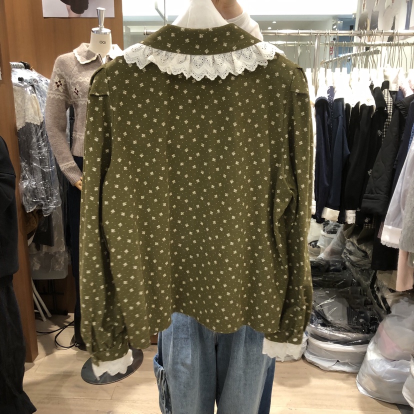 OGI東大門㊣實拍女裝新品真品推薦25秋冬休閑熱賣襯衫蕾絲衫FLat OGI襯衫/蕾絲衫
