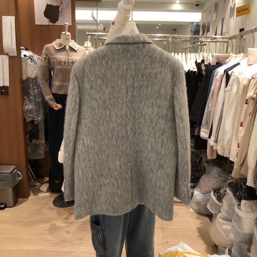 OGI東大門㊣代購女士新款休閑25秋冬人氣時尚職業短款大衣羊毛FLat OGI短款大衣