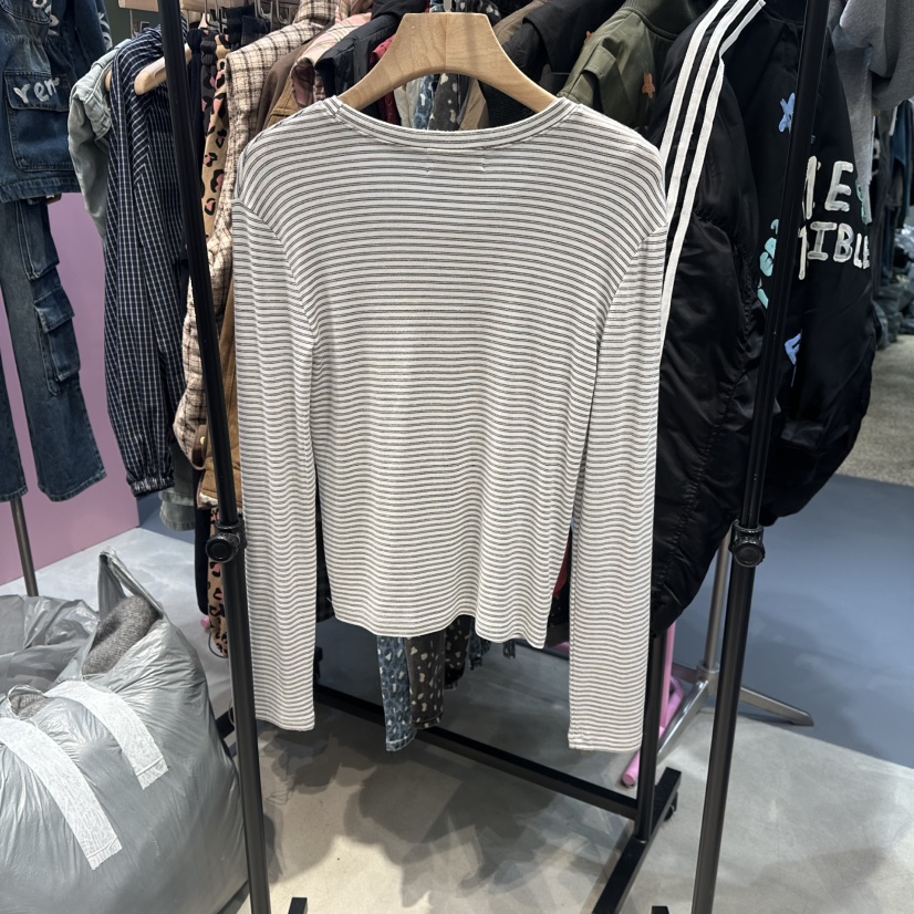 ANNA-P東大門㊣代購女士新款人氣時尚休閑職業長袖T恤條紋ANNA-P長袖T恤