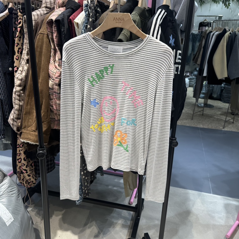 ANNA-P東大門㊣代購女士新款人氣時尚休閑職業長袖T恤條紋ANNA-P長袖T恤