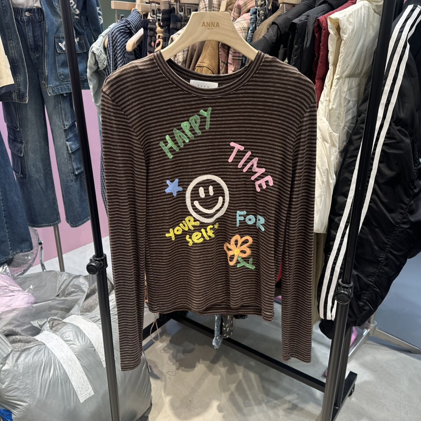 ANNA-P東大門㊣代購女士新款人氣時尚休閑職業長袖T恤條紋ANNA-P長袖T恤圖色2