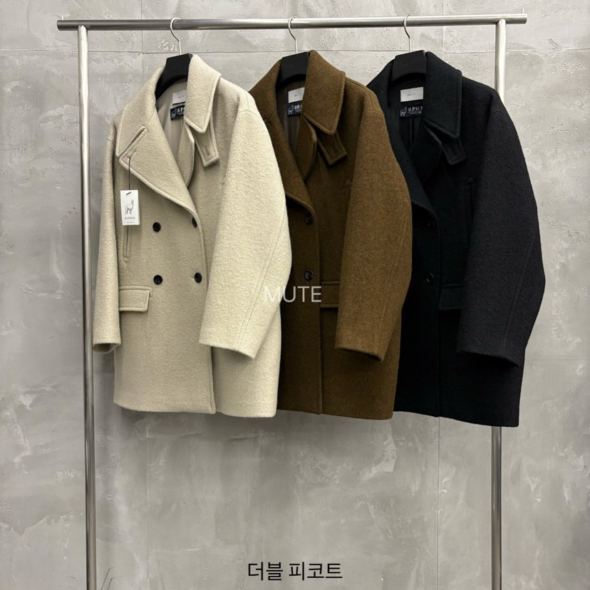 MUTE-P東大門㊣直郵女裝新品時尚職業熱賣休閑中長款大衣雙層MUTE中長款大衣