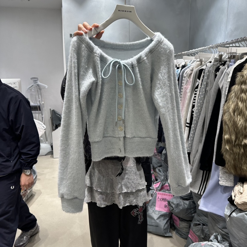 RIBBON東大門㊣實拍女裝新款熱賣時尚休閑25秋冬真品針織衫RIBBON針織衫