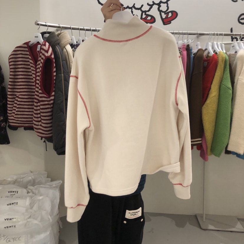 VENTI韓國代購㊣女士新品推薦人氣25秋冬休閑職業長袖T恤抓絨VENTI長袖T恤