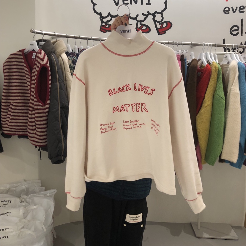 VENTI韓國代購㊣女士新品推薦人氣25秋冬休閑職業長袖T恤抓絨VENTI長袖T恤