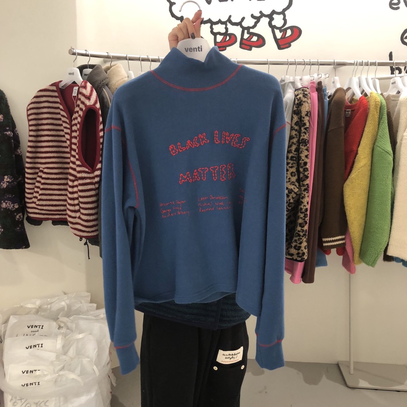 VENTI韓國代購㊣女士新品推薦人氣25秋冬休閑職業長袖T恤抓絨VENTI長袖T恤圖色2