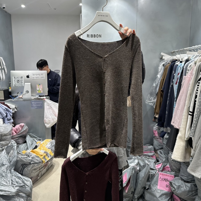 RIBBON東大門㊣直郵女裝新款真品休閑25秋冬人氣推薦針織衫RIBBON針織衫圖色2