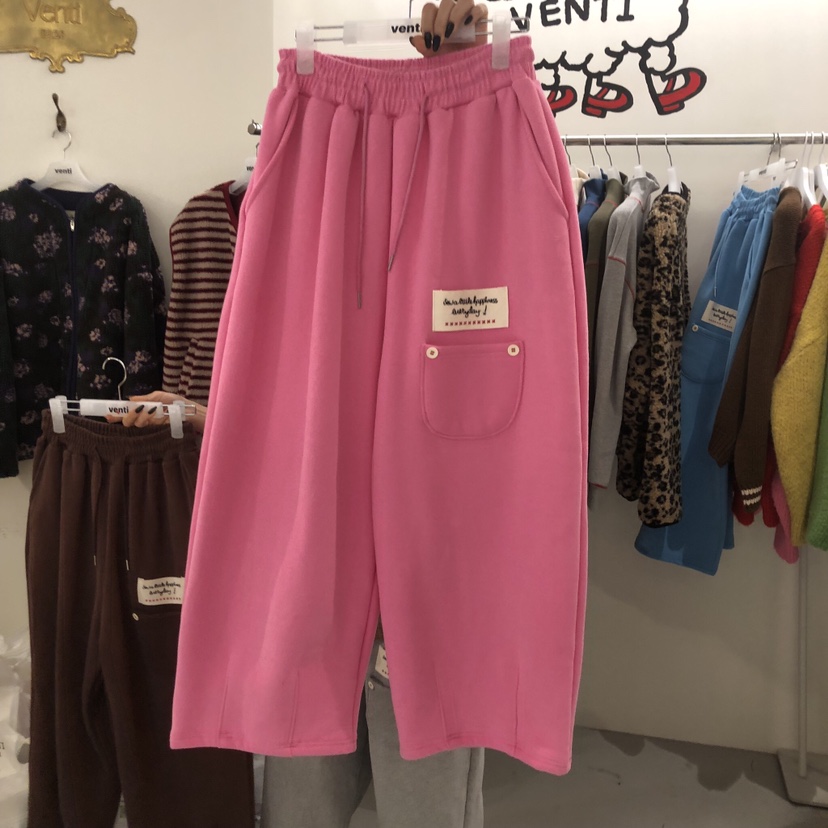 VENTI東大門㊣實拍女士新品25秋冬熱賣職業人氣休閑褲口袋羊皮VENTI休閑褲圖色2