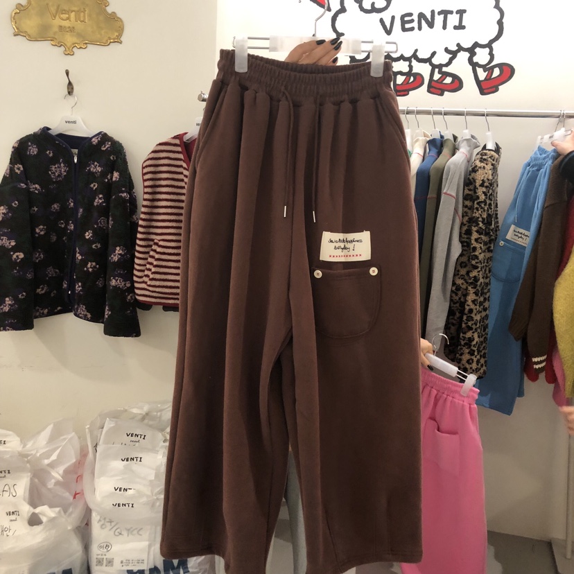 VENTI東大門㊣實拍女士新品25秋冬熱賣職業人氣休閑褲口袋羊皮VENTI休閑褲圖色3