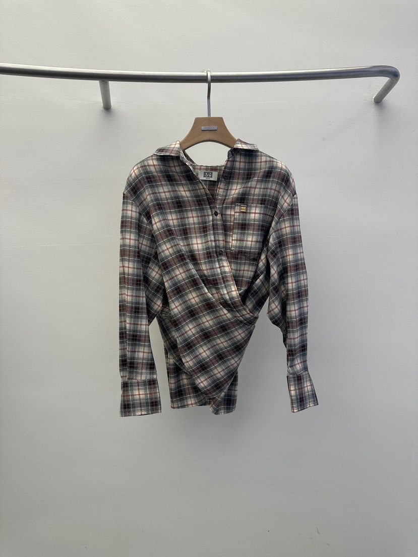 WIDA-P東大門㊣代購女裝新品職業真品人氣休閑襯衫蕾絲衫格紋WIDA/RENEJ襯衫/蕾絲衫