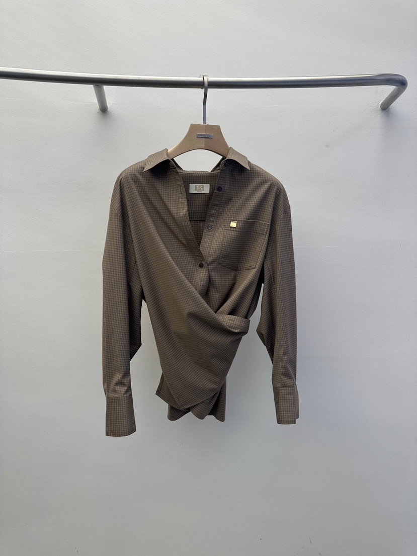 WIDA-P東大門㊣代購女裝新品職業真品人氣休閑襯衫蕾絲衫格紋WIDA/RENEJ襯衫/蕾絲衫圖色2