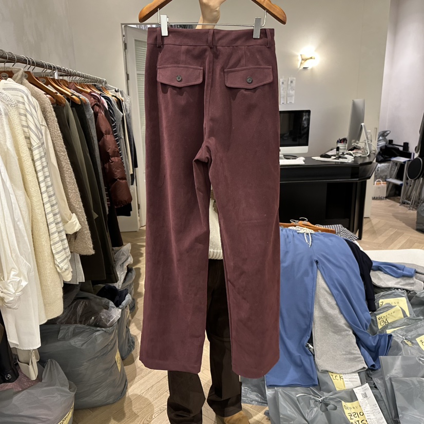 BRUSH-P東大門㊣實拍女裝新款熱賣人氣休閑職業休閑褲絨面革BRUSH-P休閑褲