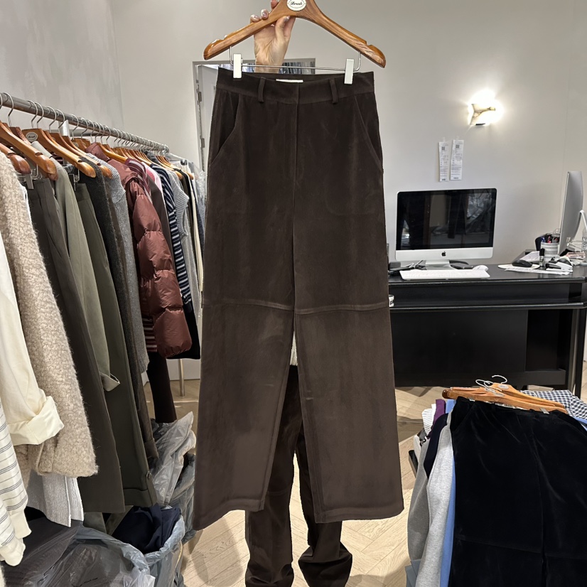 BRUSH-P東大門㊣實拍女裝新款熱賣人氣休閑職業休閑褲絨面革BRUSH-P休閑褲圖色2