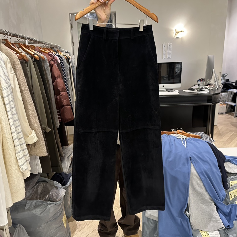 BRUSH-P東大門㊣實拍女裝新款熱賣人氣休閑職業休閑褲絨面革BRUSH-P休閑褲圖色3