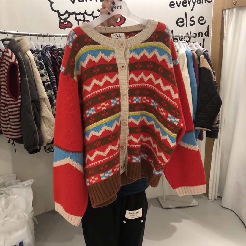 VENTI東大門㊣代購女士新款熱賣時尚職業人氣25秋冬針織衫開衫VENTI針織衫圖色2