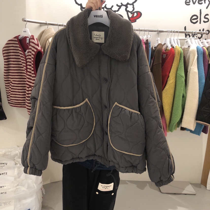 VENTI韓國直郵㊣女裝新款職業休閑25秋冬人氣時尚短款棉服夾棉VENTI短款棉服圖色2