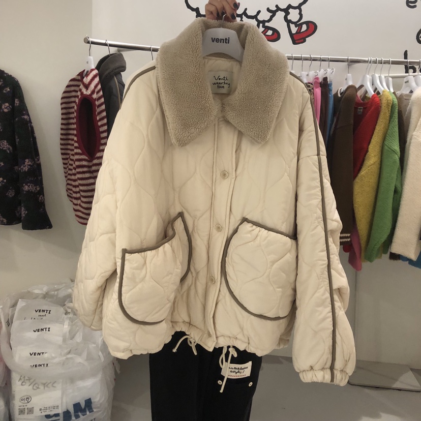 VENTI韓國直郵㊣女裝新款職業休閑25秋冬人氣時尚短款棉服夾棉VENTI短款棉服圖色3