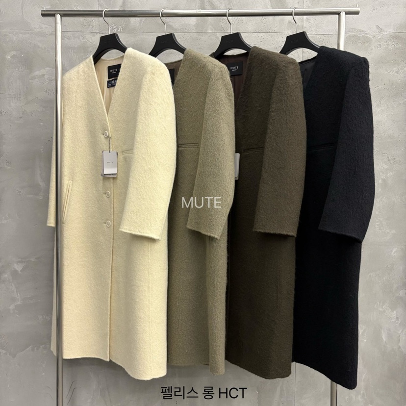 MUTE-P東大門㊣代購女士新品休閑職業熱賣25秋冬中長款大衣MUTE中長款大衣