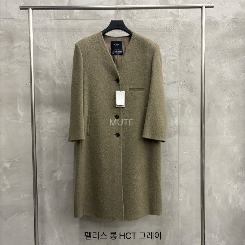 MUTE-P東大門㊣代購女士新品休閑職業熱賣25秋冬中長款大衣MUTE中長款大衣圖色2