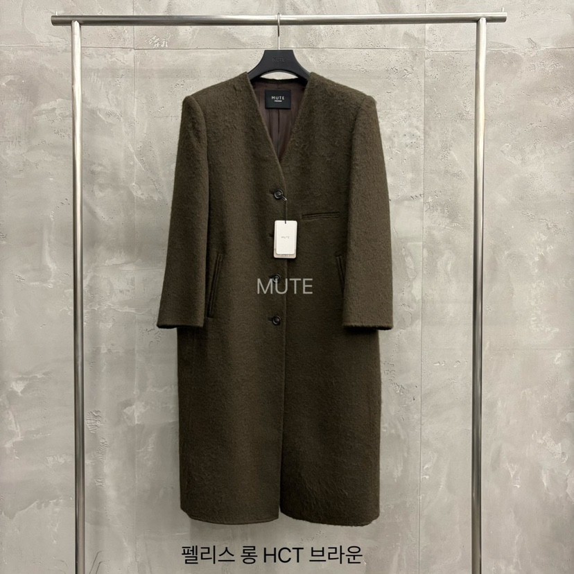 MUTE-P東大門㊣代購女士新品休閑職業熱賣25秋冬中長款大衣MUTE中長款大衣圖色3