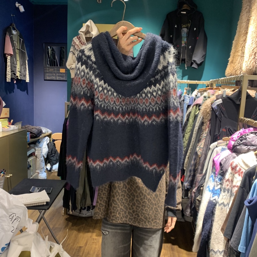 MERCI LINDA韓國代購㊣女裝新款25秋冬休閑真品熱賣毛衣兜帽MERCI LINDA毛衣