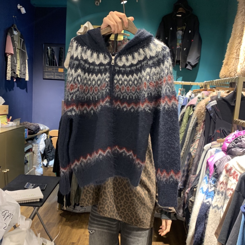 MERCI LINDA韓國代購㊣女裝新款25秋冬休閑真品熱賣毛衣兜帽MERCI LINDA毛衣