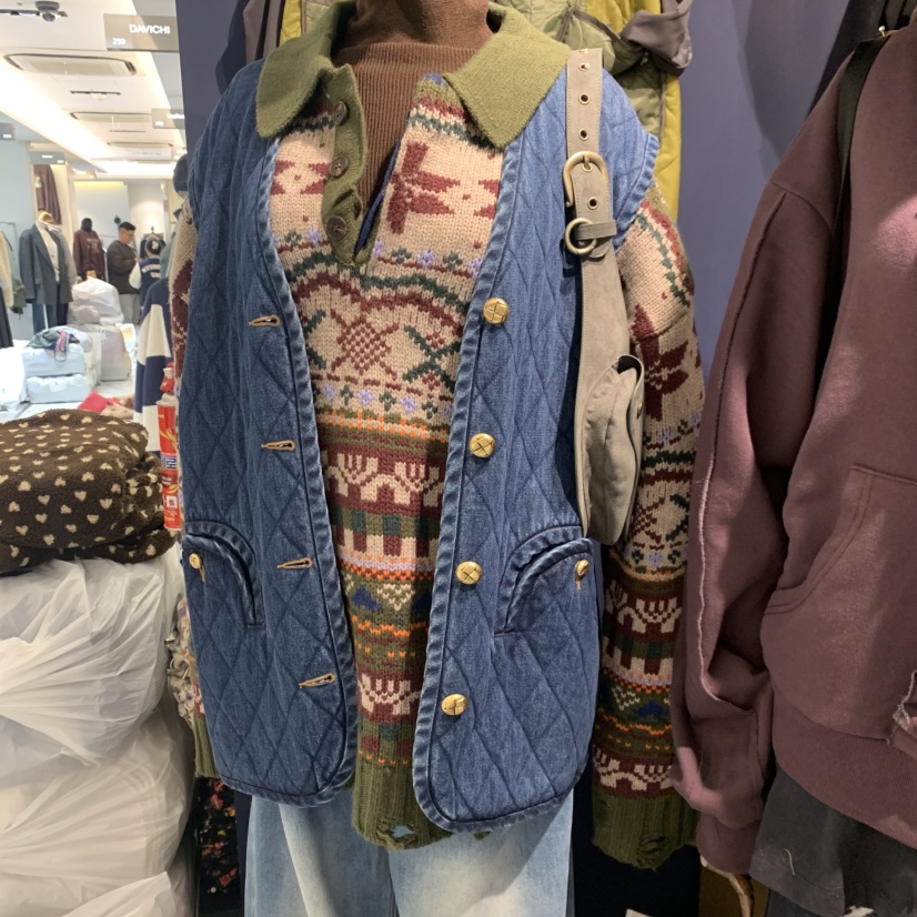 MERCI LINDA韓國代購㊣女士新品休閑真品25秋冬時尚馬甲棉MERCI LINDA馬甲