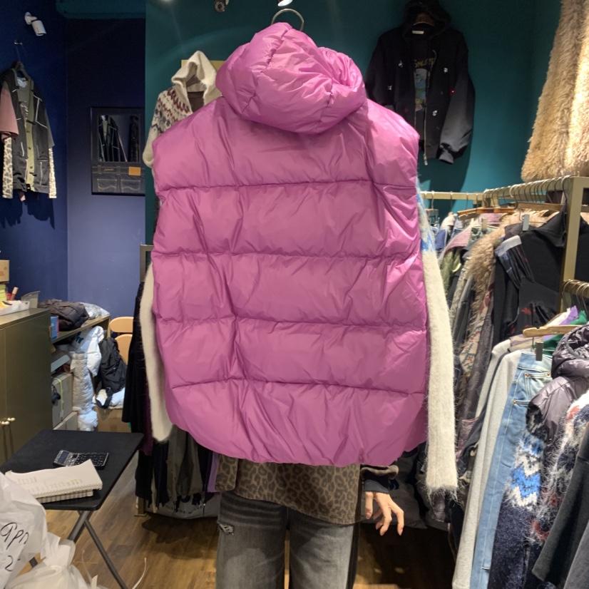 MERCI LINDA東大門㊣實拍女裝新品熱賣馬甲不含內搭連帽絨鴨MERCI LINDA馬甲